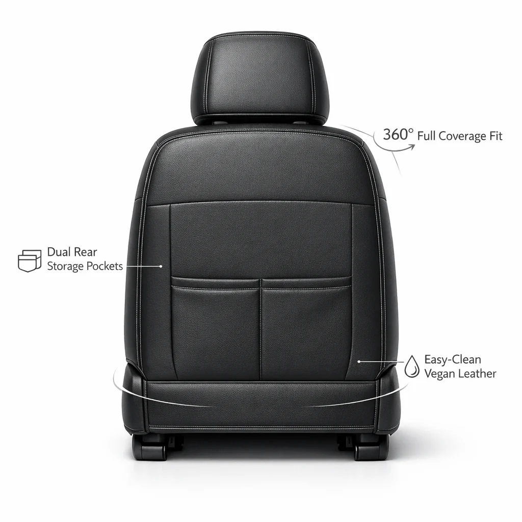 Black & Navy Car Seat Covers - Image 4