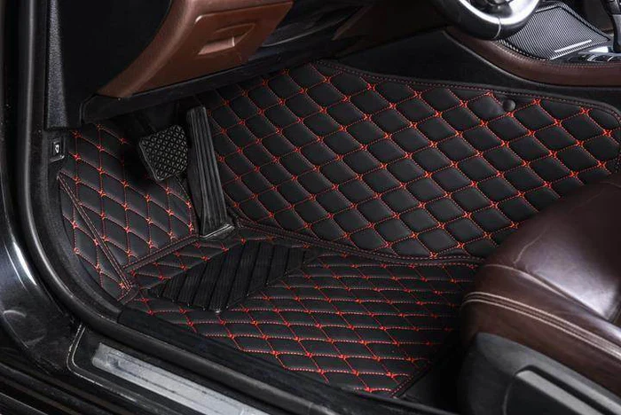Black & Red Stitching Custom Car Floor Mats - Image 3