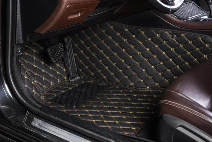 Black & Yellow Stitching Custom Car Floor Mats - Image 3