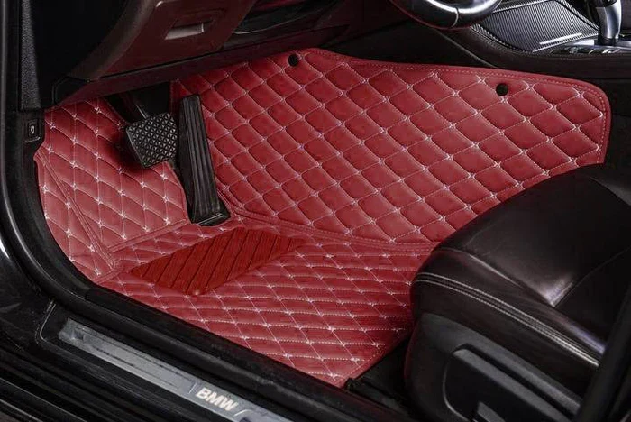 Wine Red Custom Car Floor Mats - Image 3